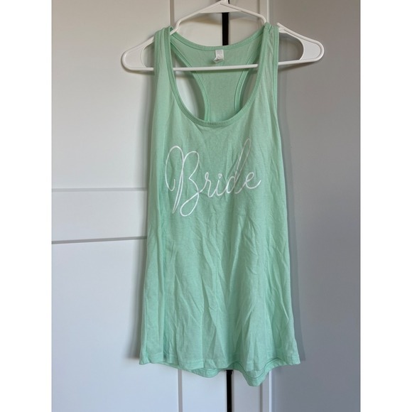 Bride Tank Top Racerback Mint Green Bachelorette Party Wedding Size L - Picture 2 of 4